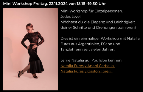 Mini-Workshop vor der Freitags-Milonga mit DJane Natalia Fures aus Argentinien.