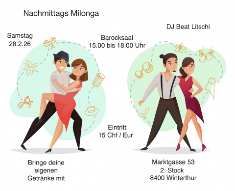 Nachmittags Milonga im Barocksaal